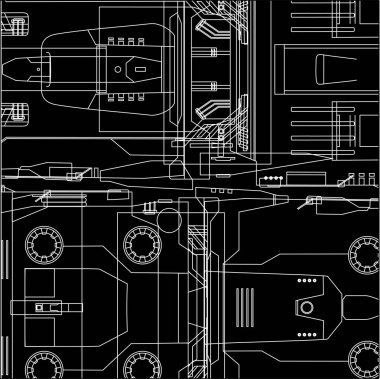 Sanayi sanatı bileşimi vektör illüstrasyonu