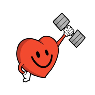 spor salonu kalp vektörü illüstrasyonu