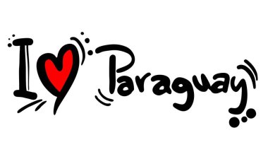 Paraguay vektör illüstrasyonunu seviyorum