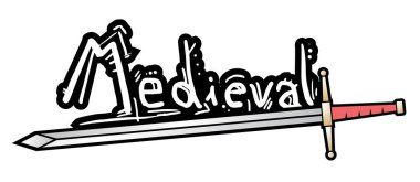 kılıç ortaçağ vektör illüstrasyonu