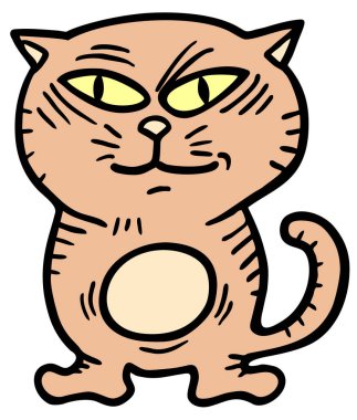 komik kedi vektör illüstrasyonu