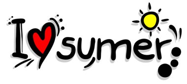 lettering  Love summer. vector illustration