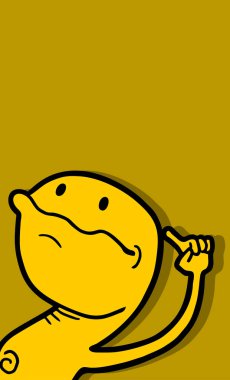 Kukla sarı kart çizimi