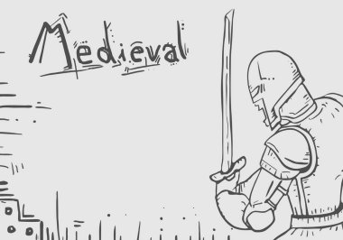 Ortaçağ şövalyesi çizimi