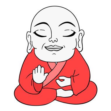 Budist adam vektör illüstrasyonu