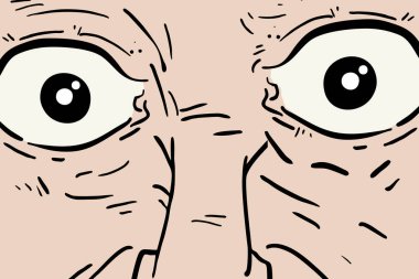 karikatür komik yüz, vektör çizimi