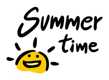 yaz zamanı simge vektör illüstrasyonu