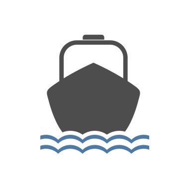 motorlu tekne düz çizim vektör çizimi