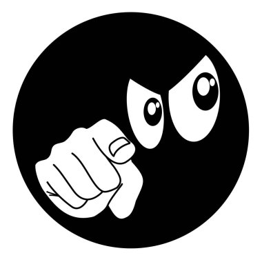 Karanlık el simgesi vektör illüstrasyonu