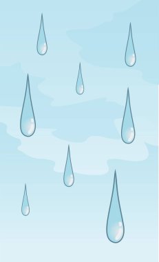 Yağmur damlaları vektör illüstrasyonu