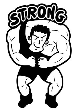 Güçlü adam vektör illüstrasyonu