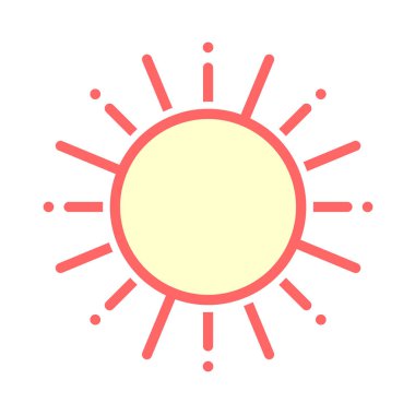 düz güneş ikonu vektör illüstrasyonu