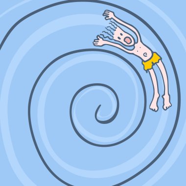 Girdap yaz vektör illüstrasyonu