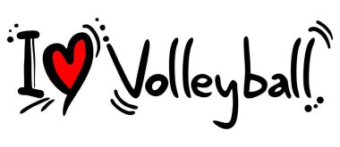 Voleybol aşk vektör illüstrasyonu 