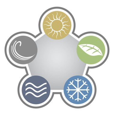 Bir eko modern simgelerin vektör illüstrasyonu