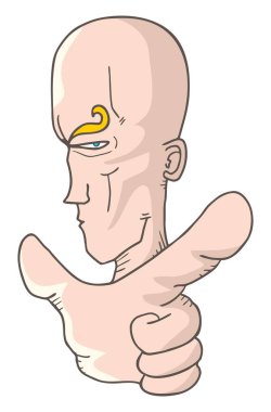 Parmak çizgi film vektör çizimi