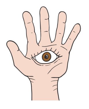 El vektörü illüstrasyonunda fantezi göz 