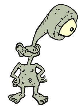 Elle çizilmiş komik karakterin vektör çizimi