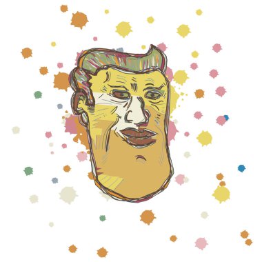 Sanat rengi baş vektör illüstrasyonu