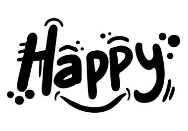 Mutlu ikon vektör illüstrasyonu