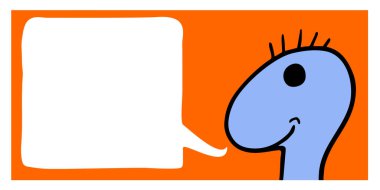 İleti baloncuklu el çizimi komik karakterin vektör çizimi