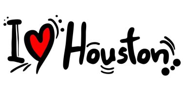 Houston vektör illüstrasyonunu sev