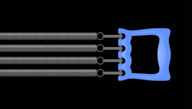 Siyah zemin üzerinde 3D metal zincir kuvvet yayları oluşturur