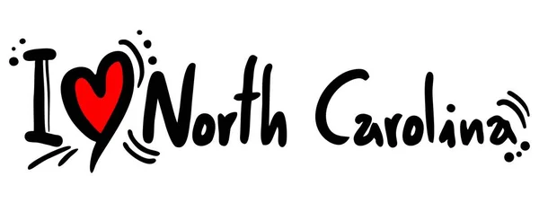 North Carolina Kärlek Vektor Illustration — Stock vektor