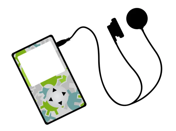 Ilustração Vetorial Fundo Musical Com Ipod —  Vetores de Stock