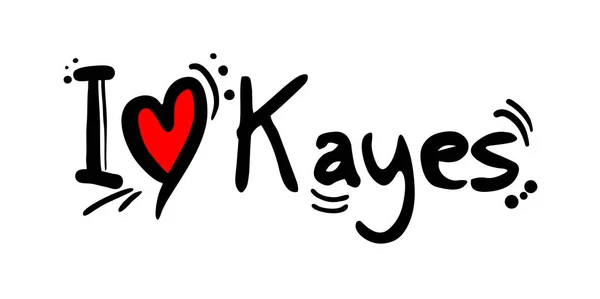 Kayes City Mali Love Message — Stock Vector