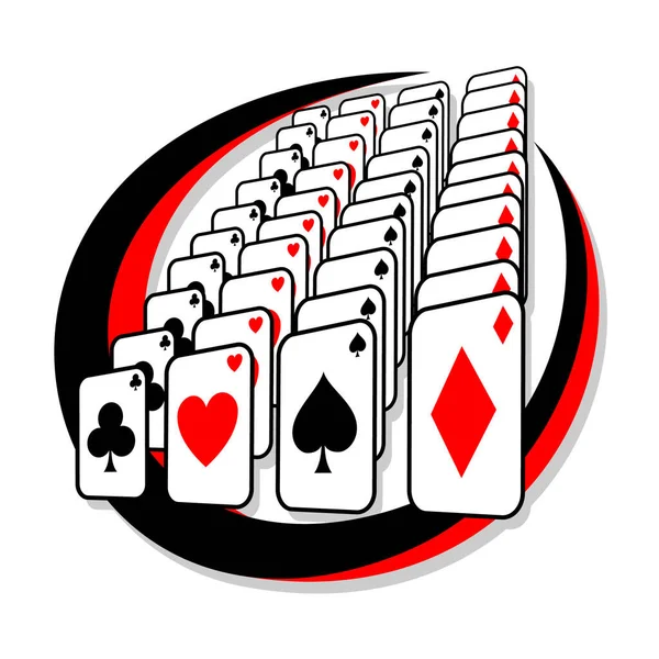 カジノ ポーカー カード ベクトル イラスト — ストックベクタ