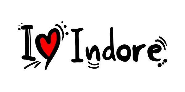 Indore Stad Van India Liefde Boodschap — Stockvector