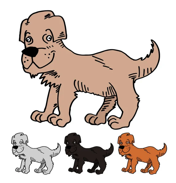 Vector Illustration Cartoon Dogs — Stock Vector