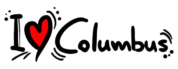 Columbus Liefde Vector Illustratie — Stockvector