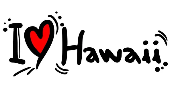 Hawaje Miłość Wektor Ilustracja — Wektor stockowy