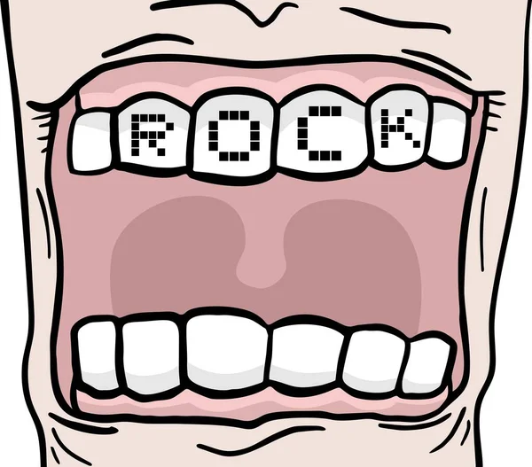 Rock Tooth Vektorová Ilustrace — Stockový vektor