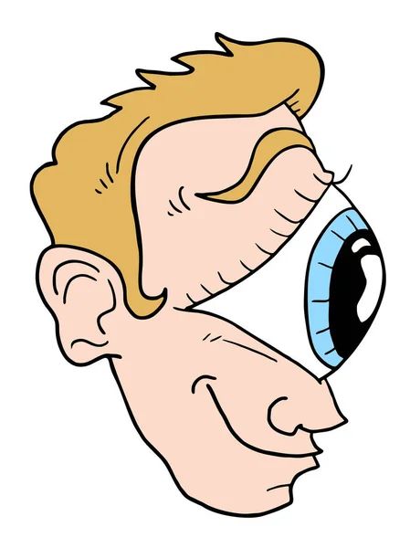 Gesicht Mit Großer Augenvektorillustration — Stockvektor
