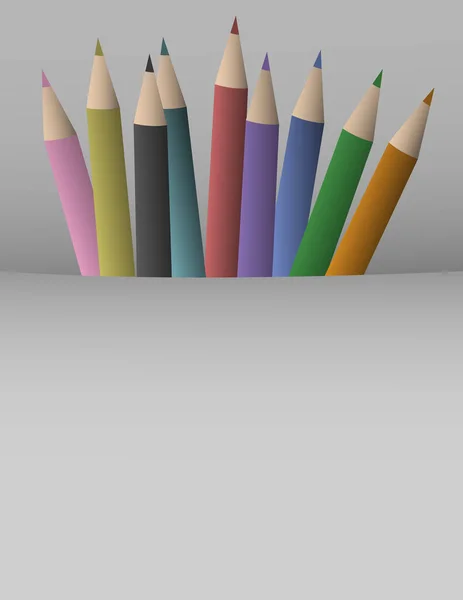 カラフルな鉛筆のグループ — ストックベクタ