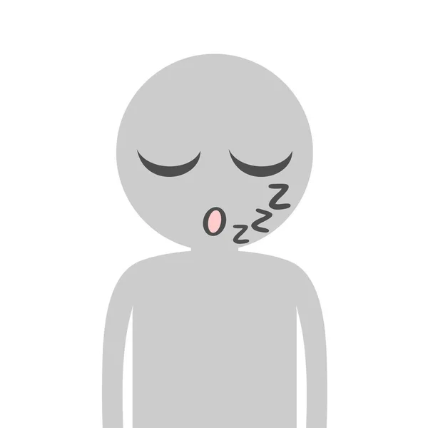 Sleeping Expression Vector Illustration — Stock Vector