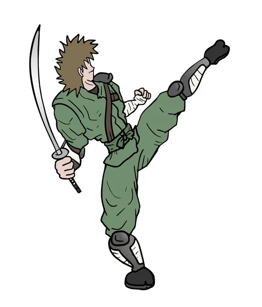 Karate Ninja Vektorová Ilustrace — Stockový vektor