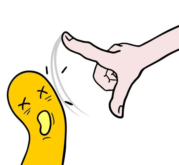 Rolig Finger Punch Vektor Illustration — Stock vektor