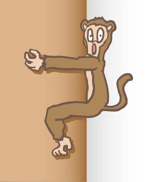 Vector Illustration Cartoon Monkey — Stock Vector