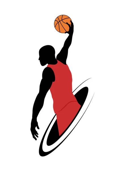 Basket Spelaren Vektor Illustration — Stock vektor