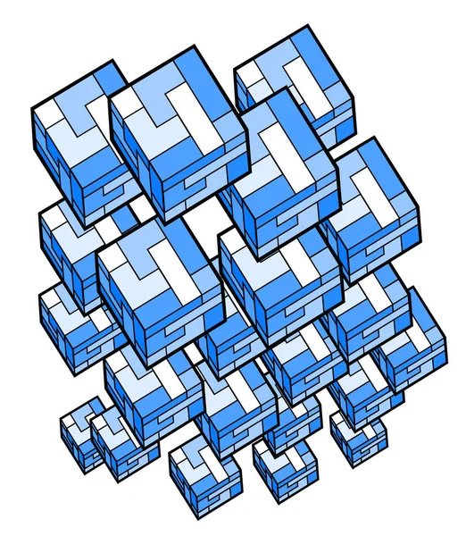 Figuras Cubos Modernos Ilustração Vetorial — Vetor de Stock