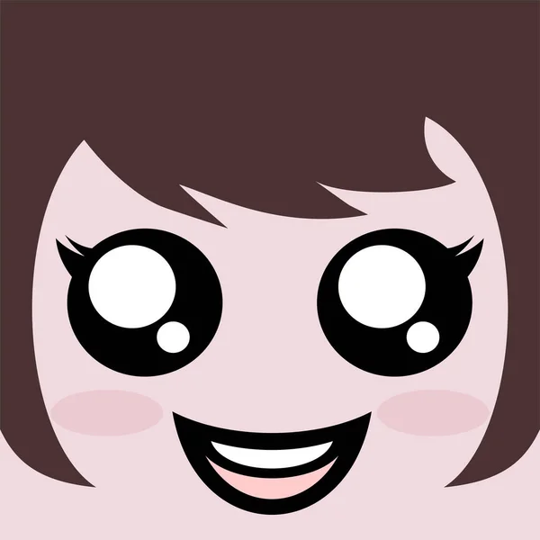 快乐女孩的表情画 — 图库矢量图片
