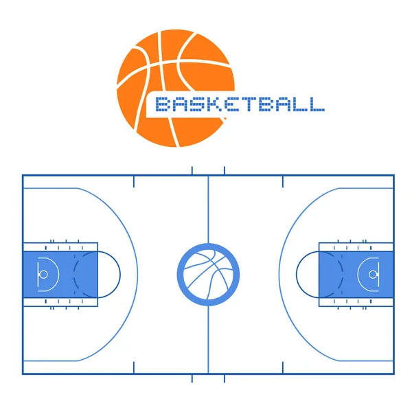 Ilustração Vetor Quadra Basquete — Vetor de Stock