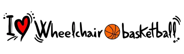 Wheelchari Basketball Love Vector Illustration — Stock Vector