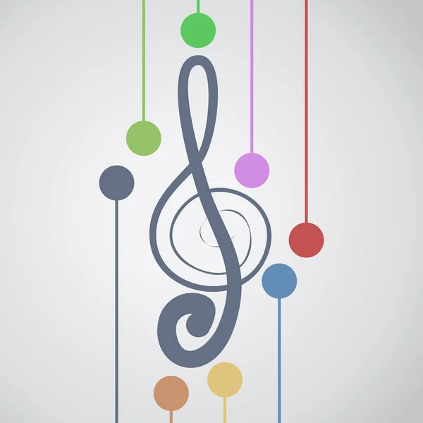 Ilustración Vectorial Fondo Musical Con Claves Notas — Archivo Imágenes Vectoriales