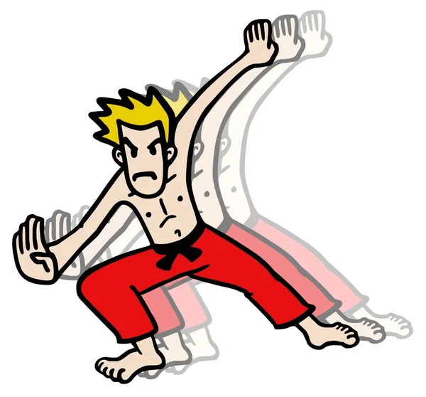 Karate Hombre Vector Ilustración — Archivo Imágenes Vectoriales