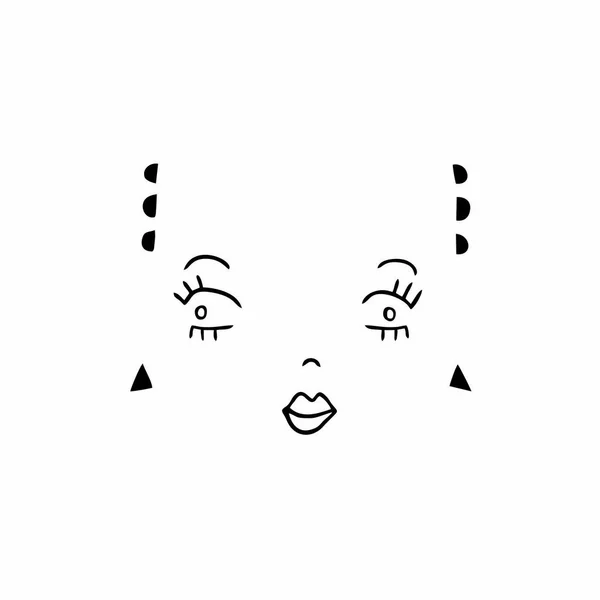 Diseño Ilustración Vectorial Dibujo Facial Futurista — Vector de stock